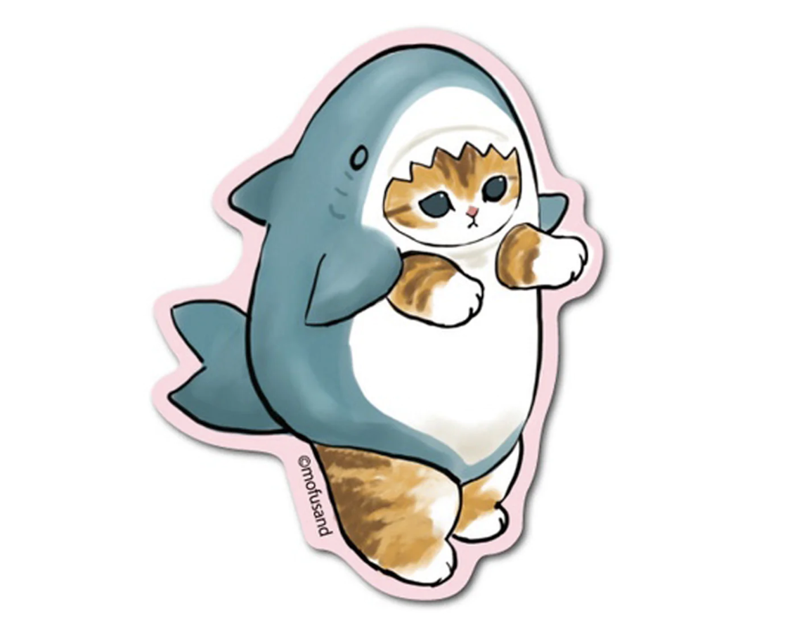 Mofusand Shark Costume Sticker